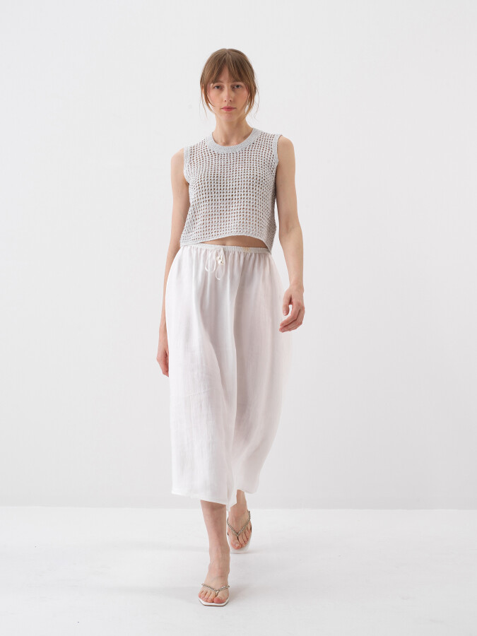 Beyaz Oversize Kazak - Xint