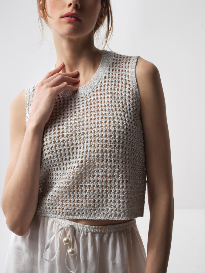 Beyaz Oversize Kazak - Xint