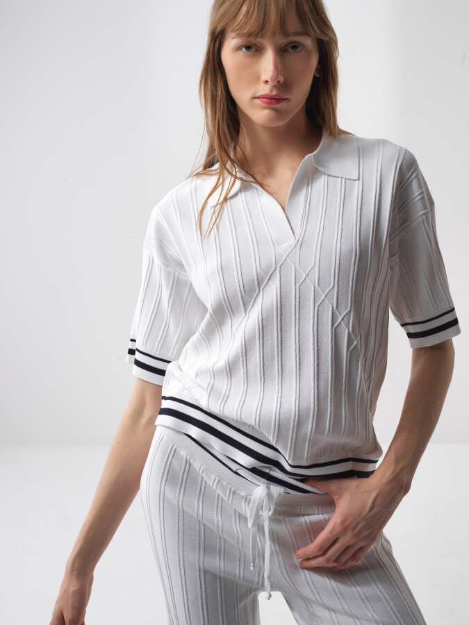 Beyaz Oversize Kazak - Xint