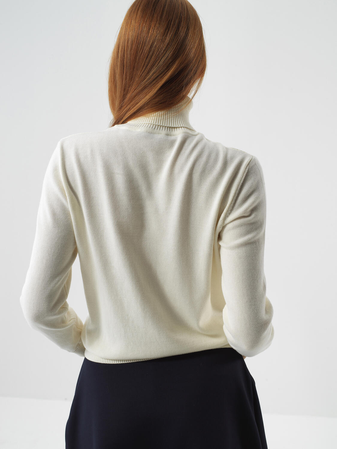 Ekru Pamuk Dokulu Regular Fit Kazak - 4