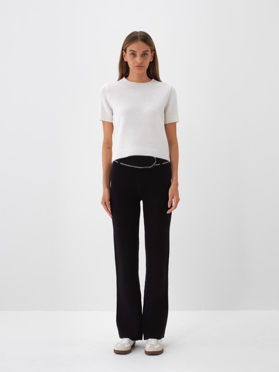 Ekru Yumuşak Dokulu Regular Fit Kazak - 2