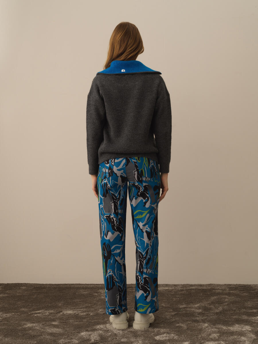 Koyu Gri Lüks Pamuk Dokulu Regular Fit Kazak - 5