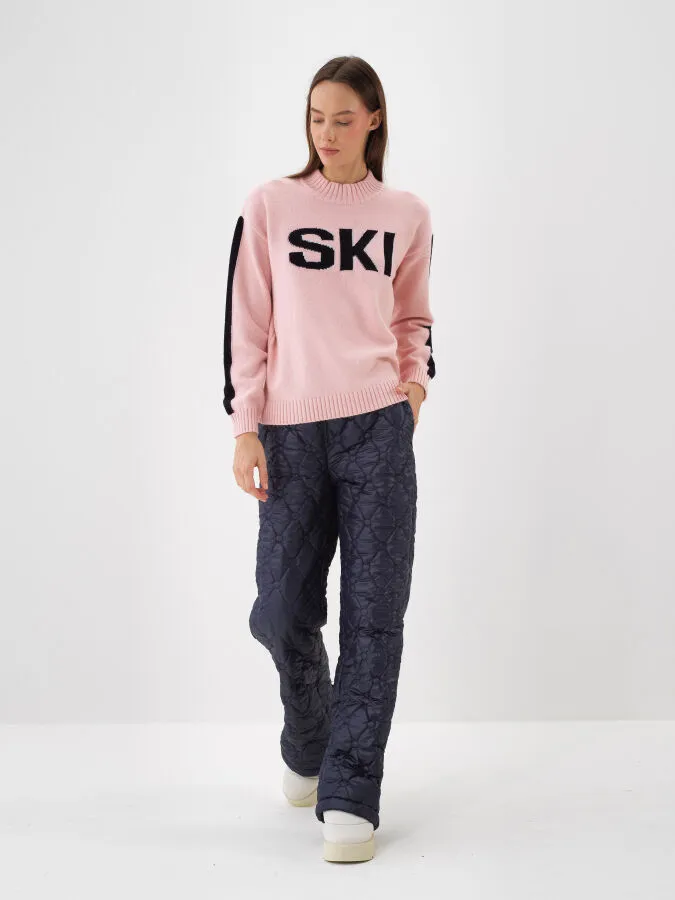 Pembe Doğal Yün Dokulu Oversize Kazak - Xint