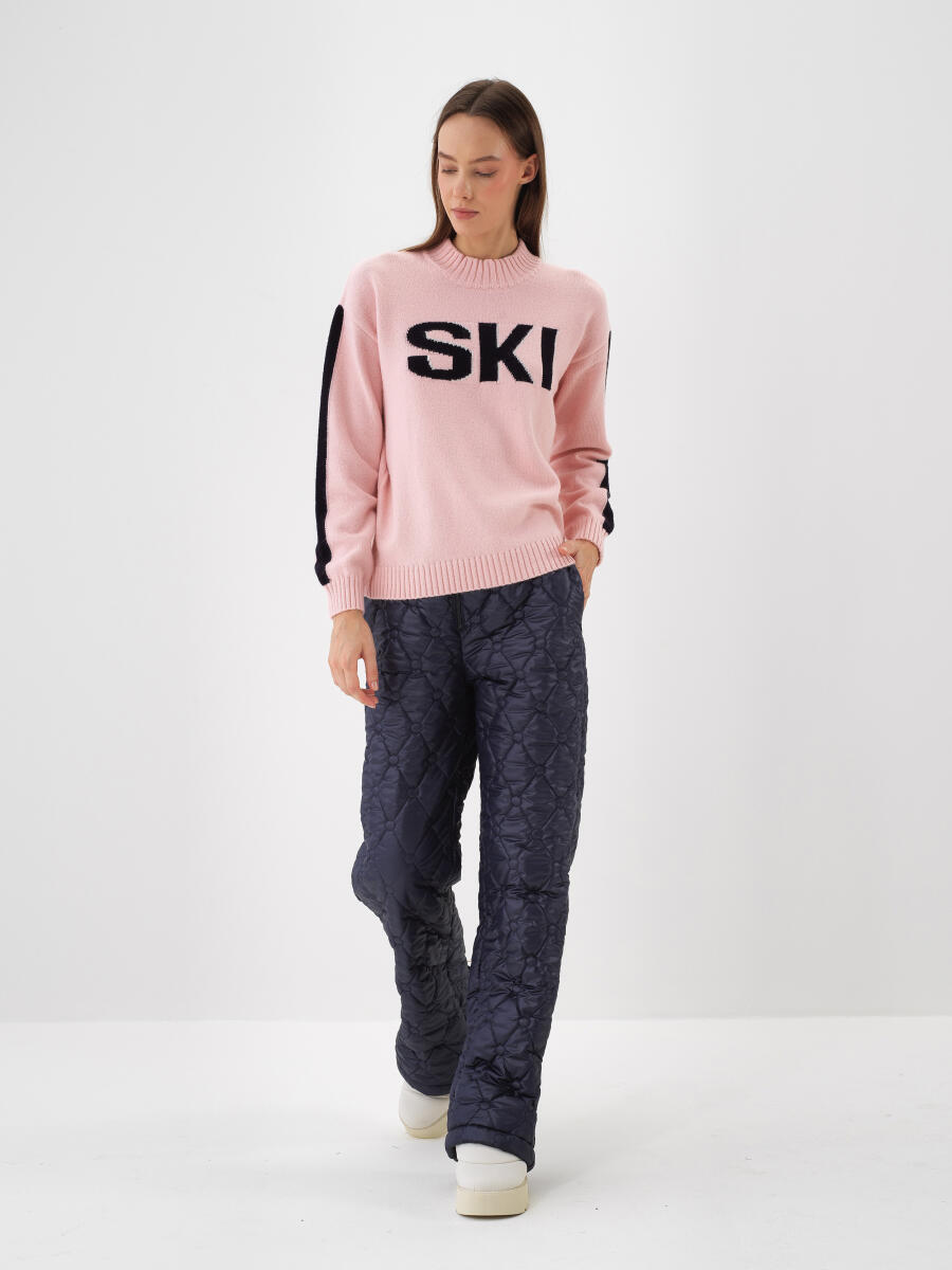 Pembe Doğal Yün Dokulu Oversize Kazak - 3