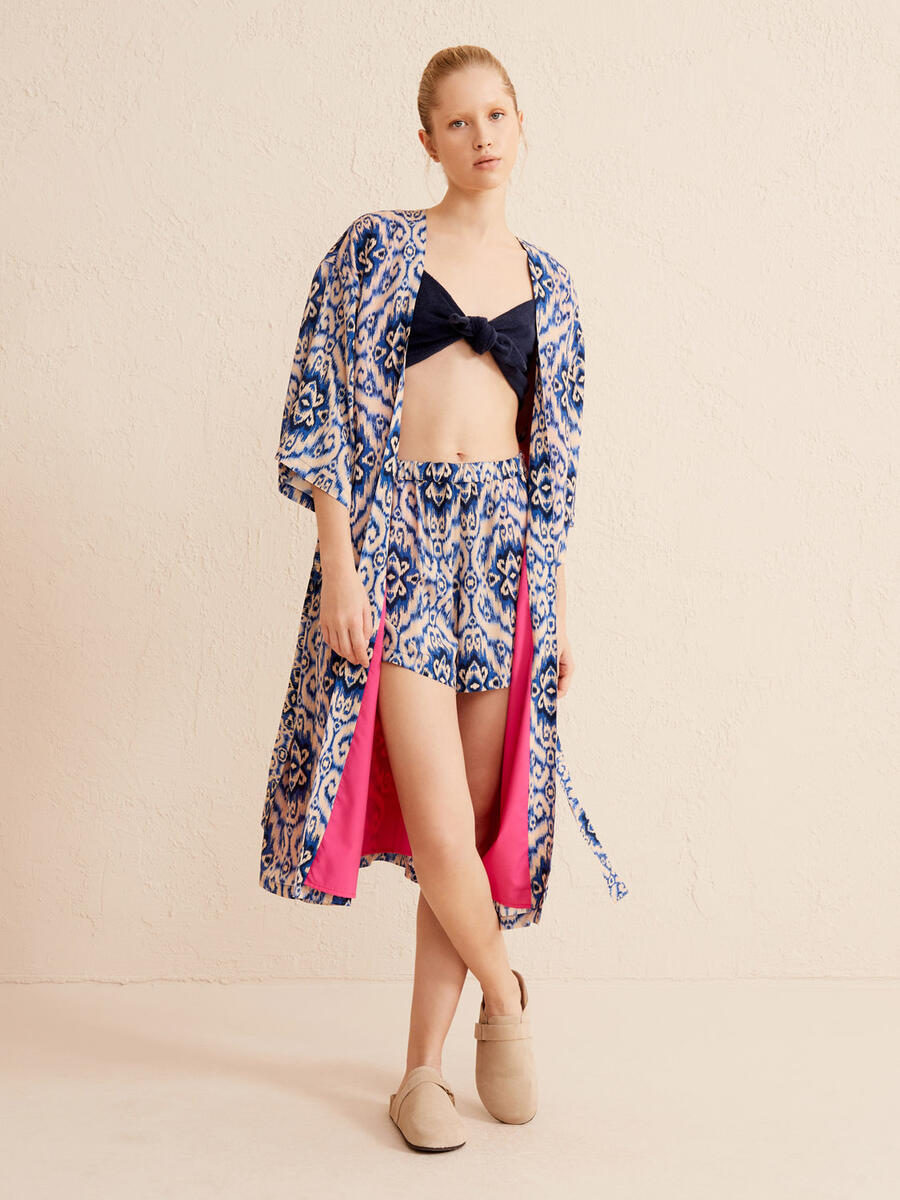 Lacivert Oversize Kimono - 2