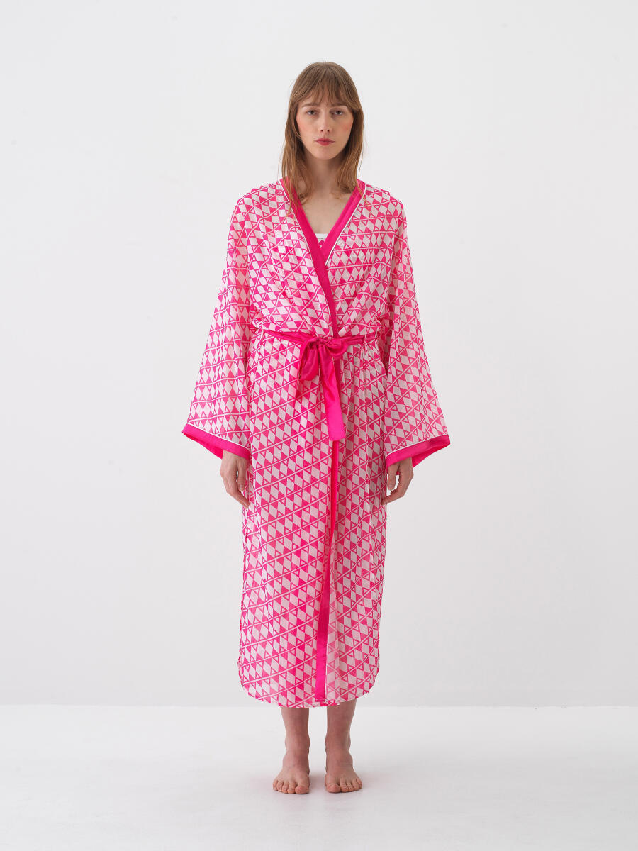 Pembe Oversize Kimono - 2