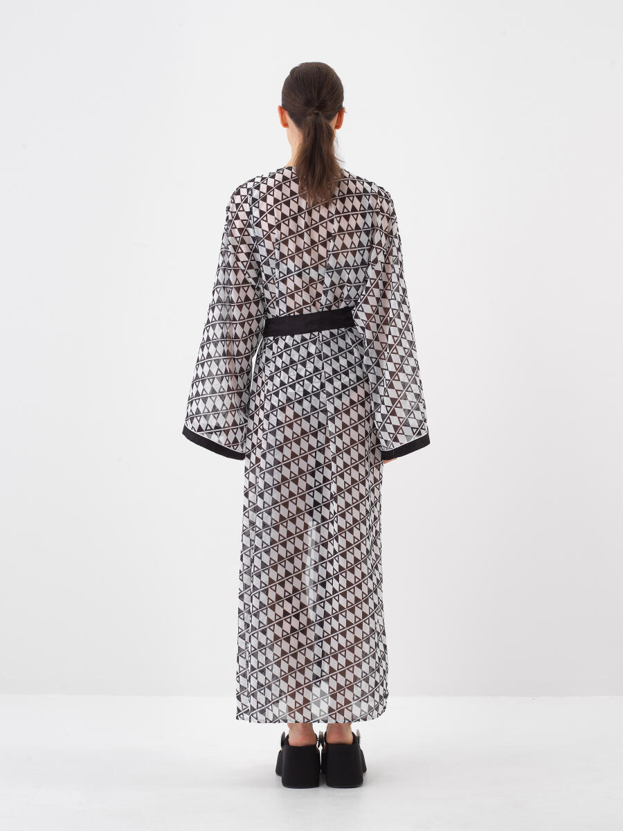 Siyah Oversize Kimono - 6