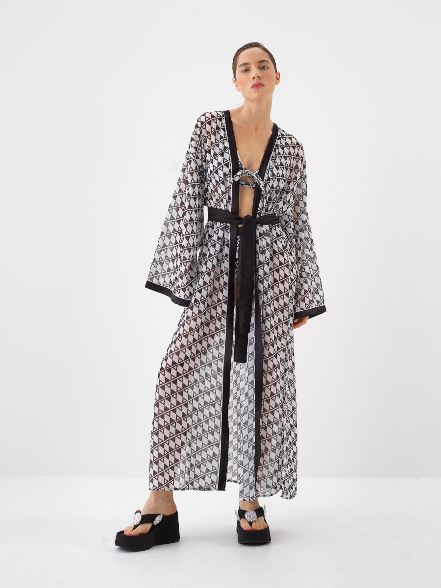 Siyah Oversize Kimono - 2