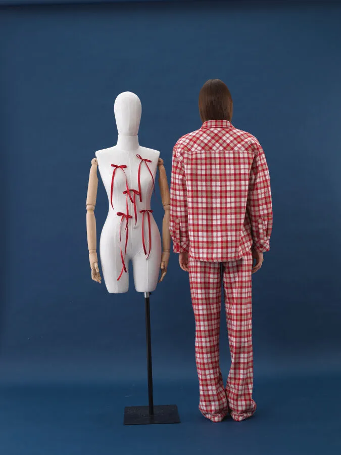 Kırmızı Formunu Koruyan Oversize Mont - Xint