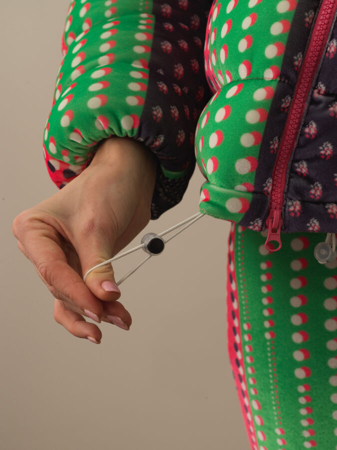 Pembe Esnek Dokulu Oversize Mont - Xint