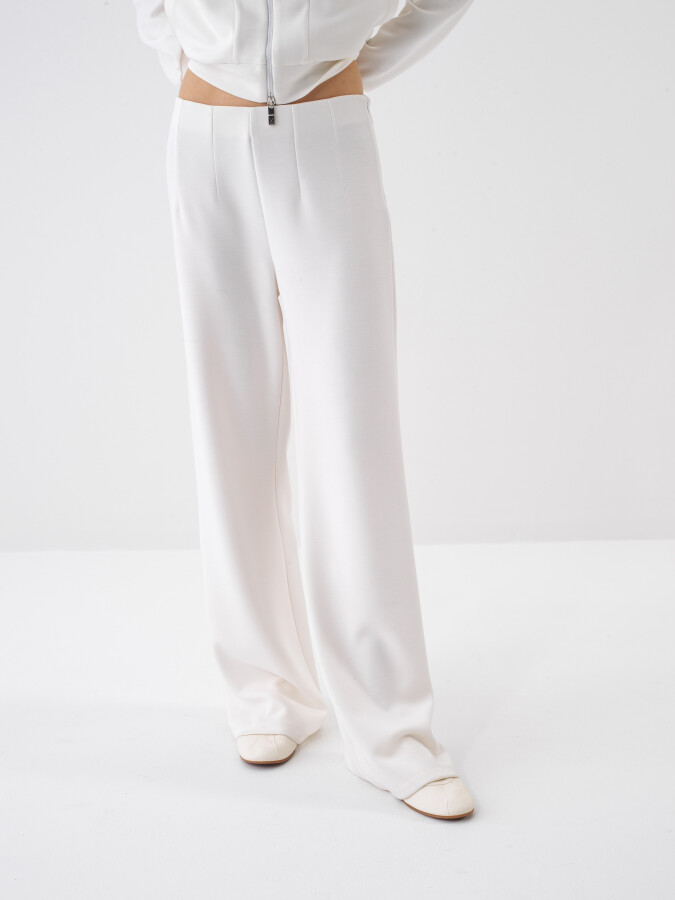 Beyaz Oversize Modal Pantolon - Xint
