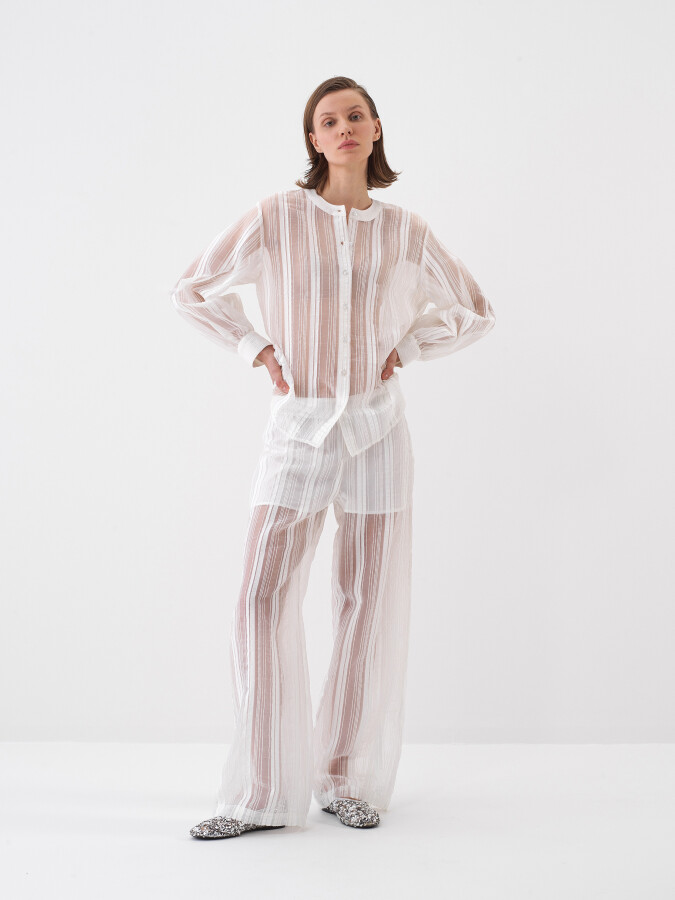 Beyaz Oversize Pantolon - Xint