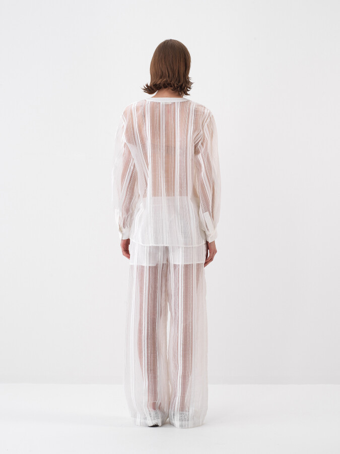 Beyaz Oversize Pantolon - Xint