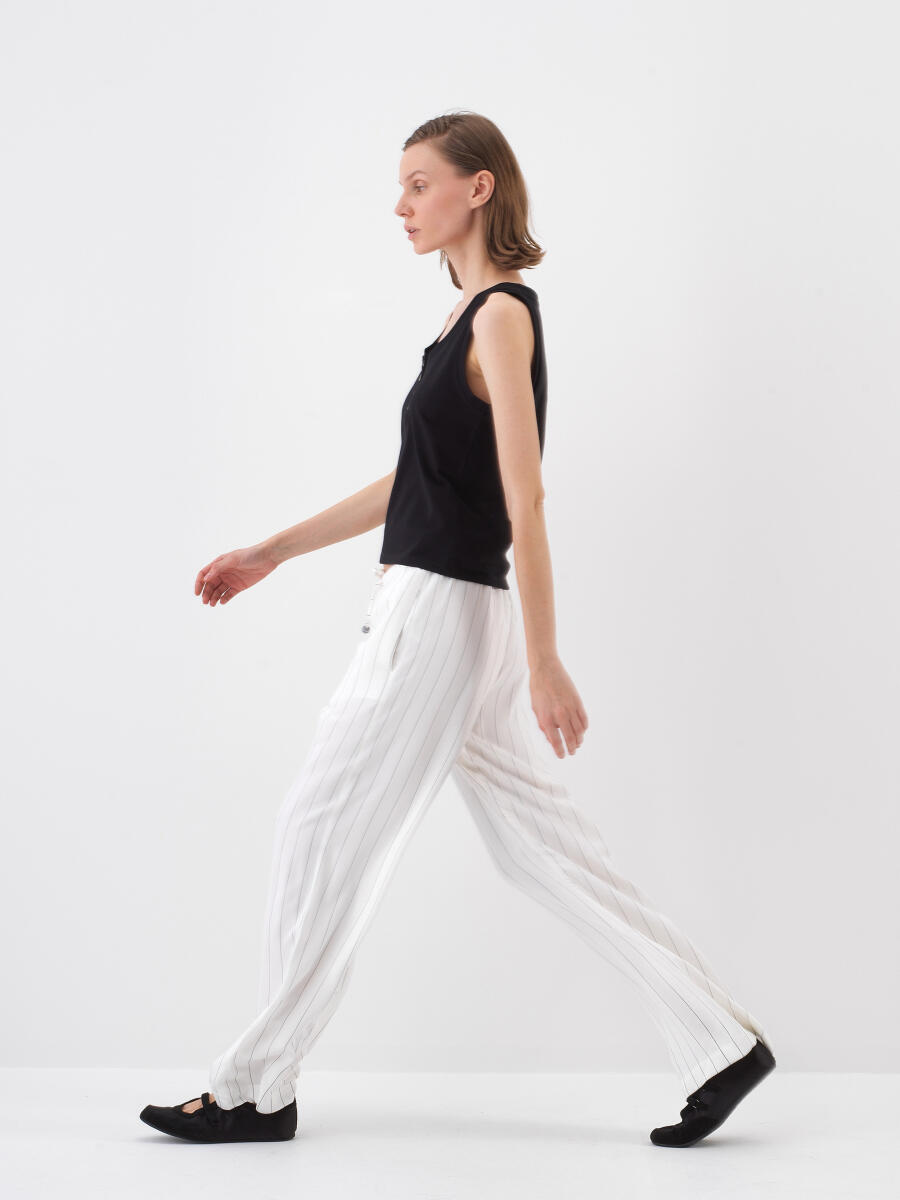 Beyaz Oversize Pantolon - 3