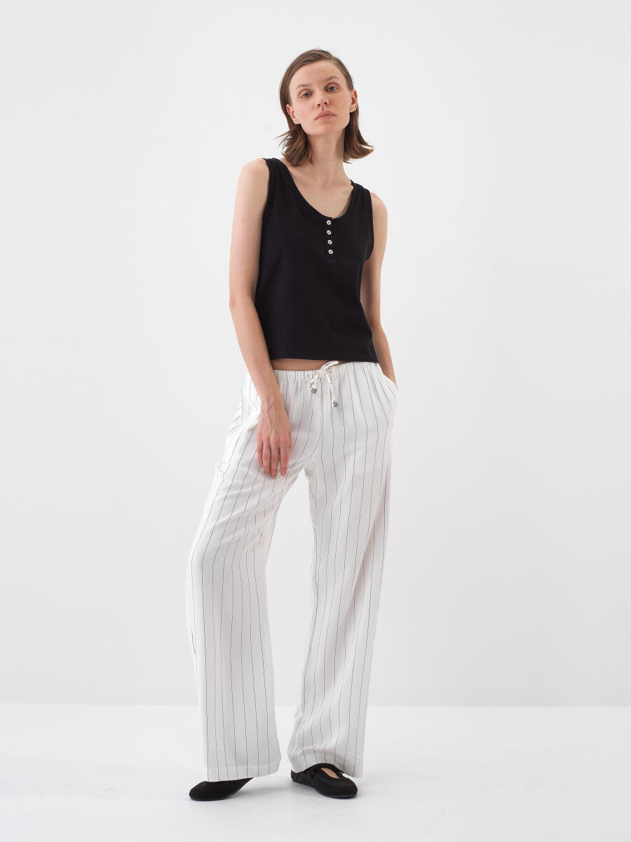 Beyaz Oversize Pantolon - 2
