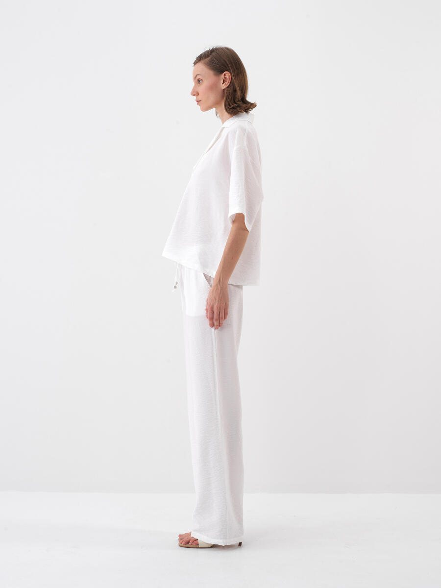 Beyaz Oversize Pantolon - 3