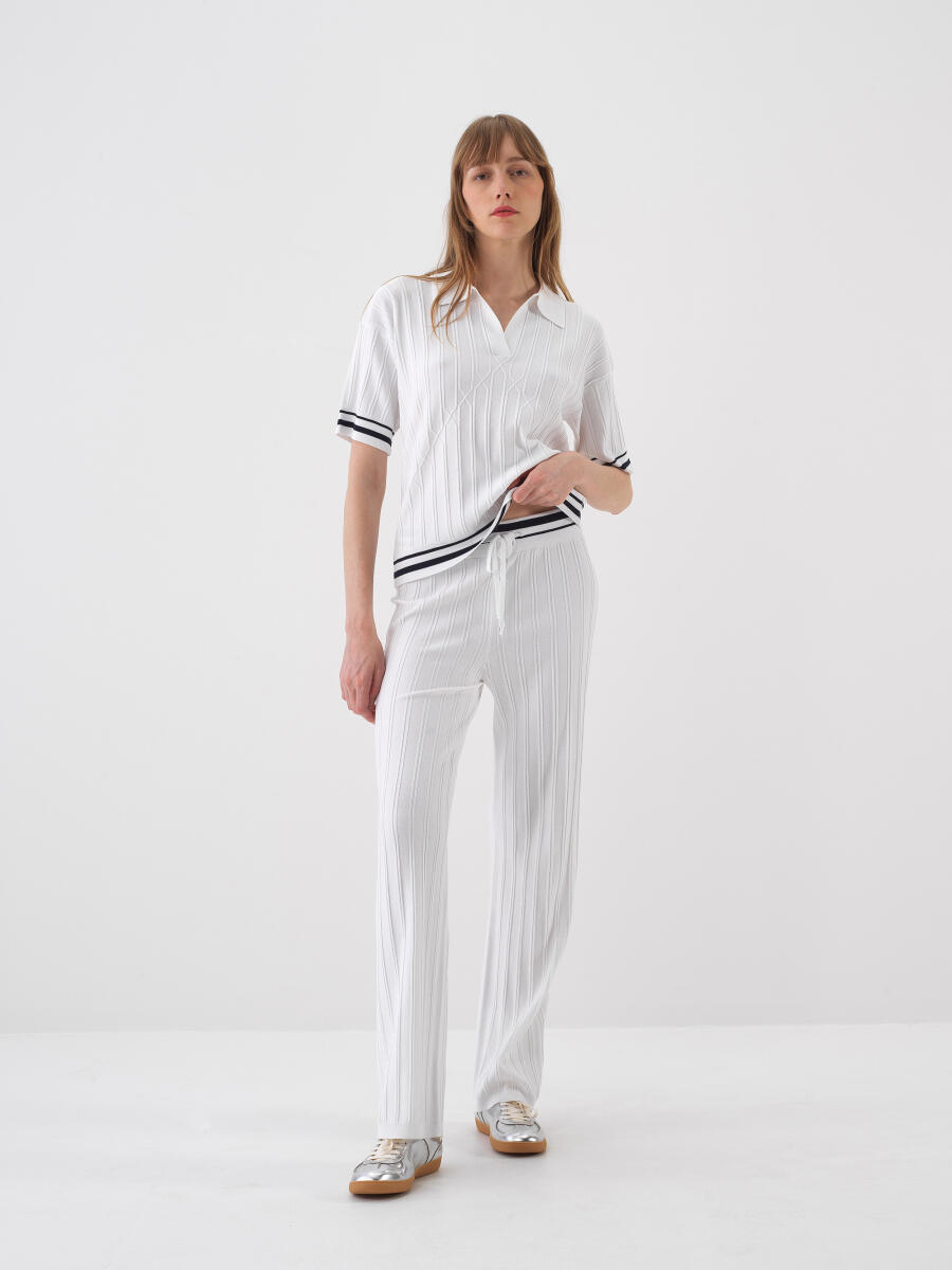 Beyaz Oversize Pantolon - 2