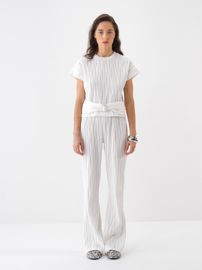 Beyaz Regular Fit Pantolon - Xint