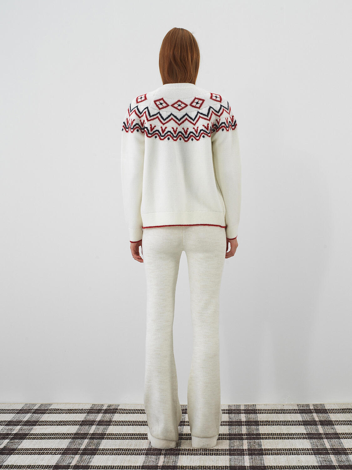 Ekru Doğal Yün Dokulu Regular Fit Pantolon - 6