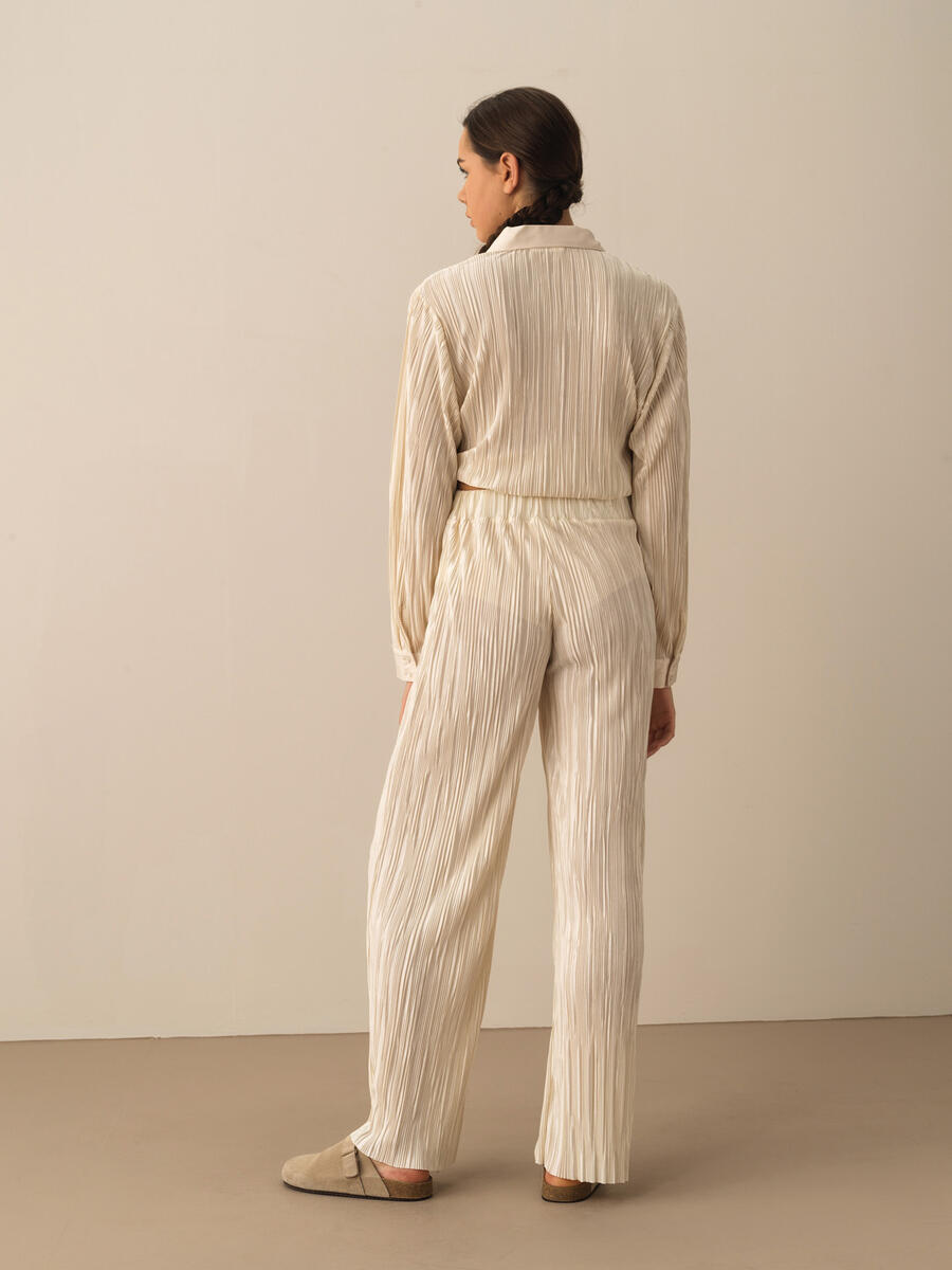Ekru Oversize Pantolon - 5