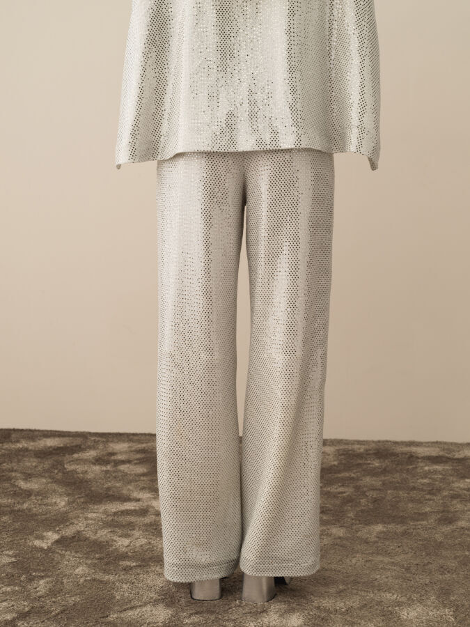 Koyu Gri Esnek Dokulu Oversize Pantolon - Xint