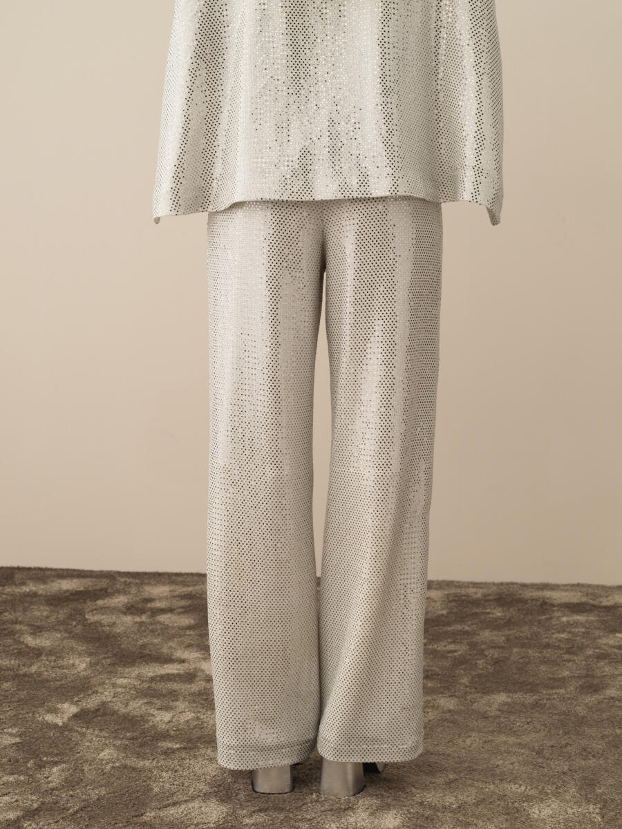 Koyu Gri Esnek Dokulu Oversize Pantolon - 3