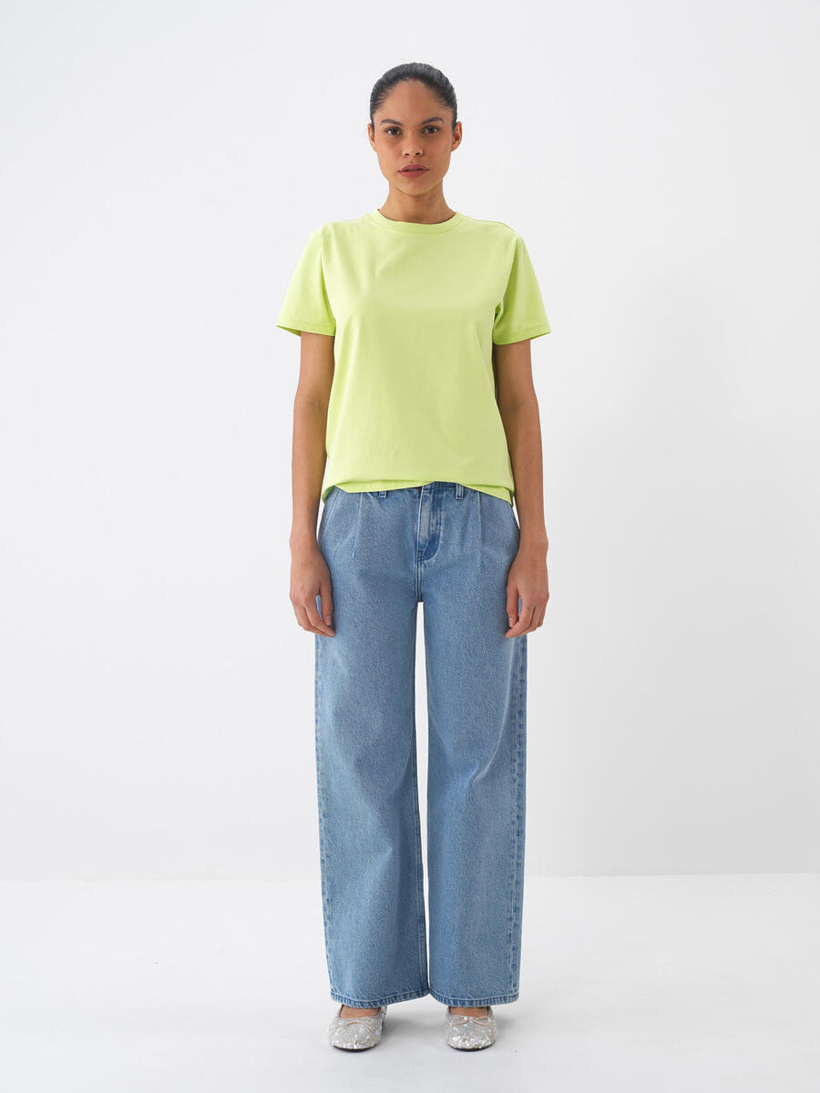Mavi Oversize Pamuklu Denim Pantolon