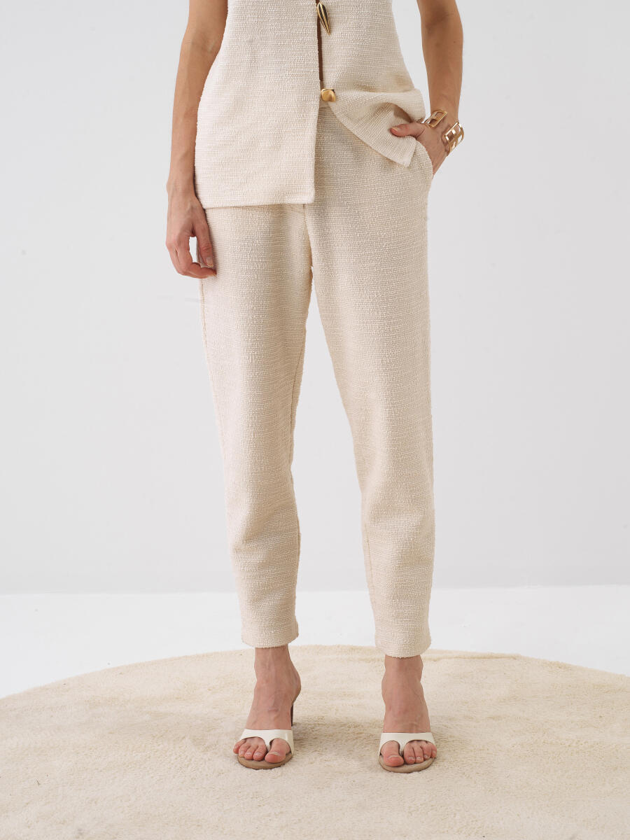 Naturel Oversize Pamuklu Pantolon