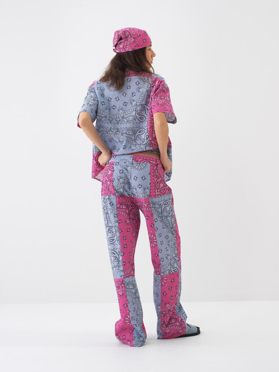 Pembe Oversize Pamuklu Pantolon - 5