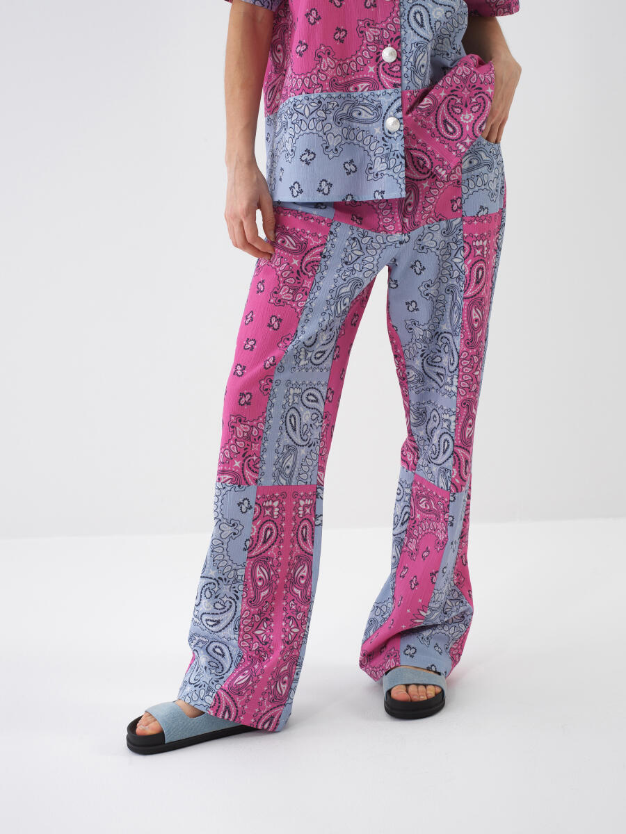 Pembe Oversize Pamuklu Pantolon