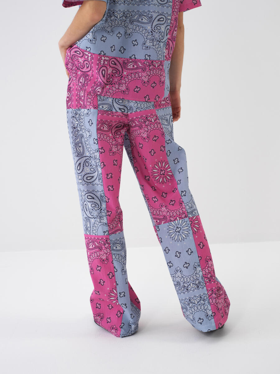 Pembe Oversize Pamuklu Pantolon - 3