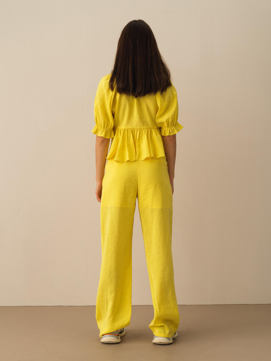 Sarı Oversize Modal Pantolon - 4
