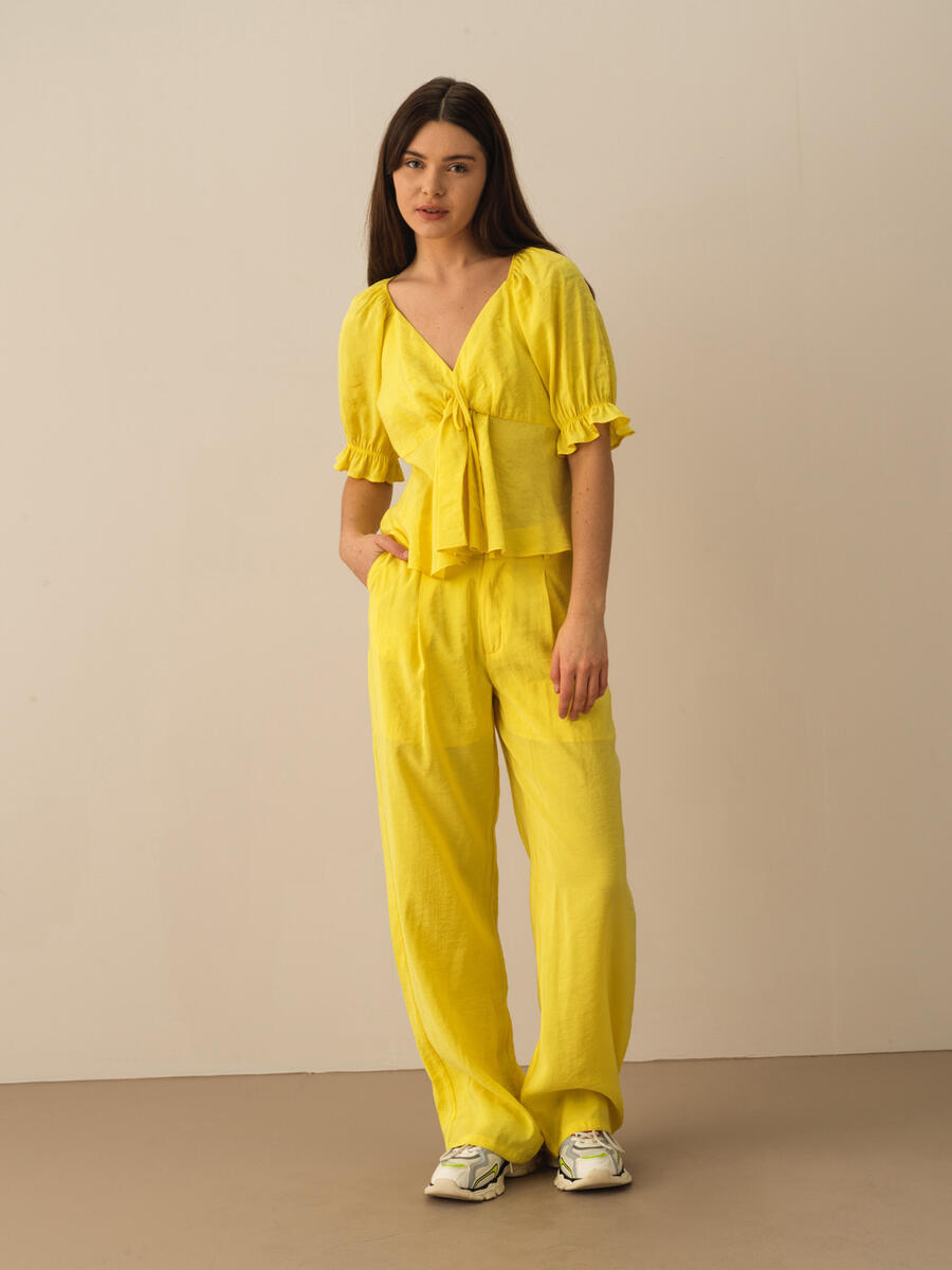 Sarı Oversize Modal Pantolon - 2