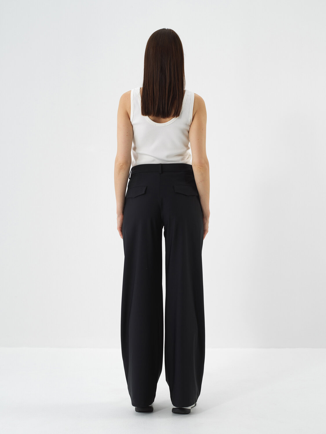 Siyah Esnek Dokulu Oversize Pantolon - Xint