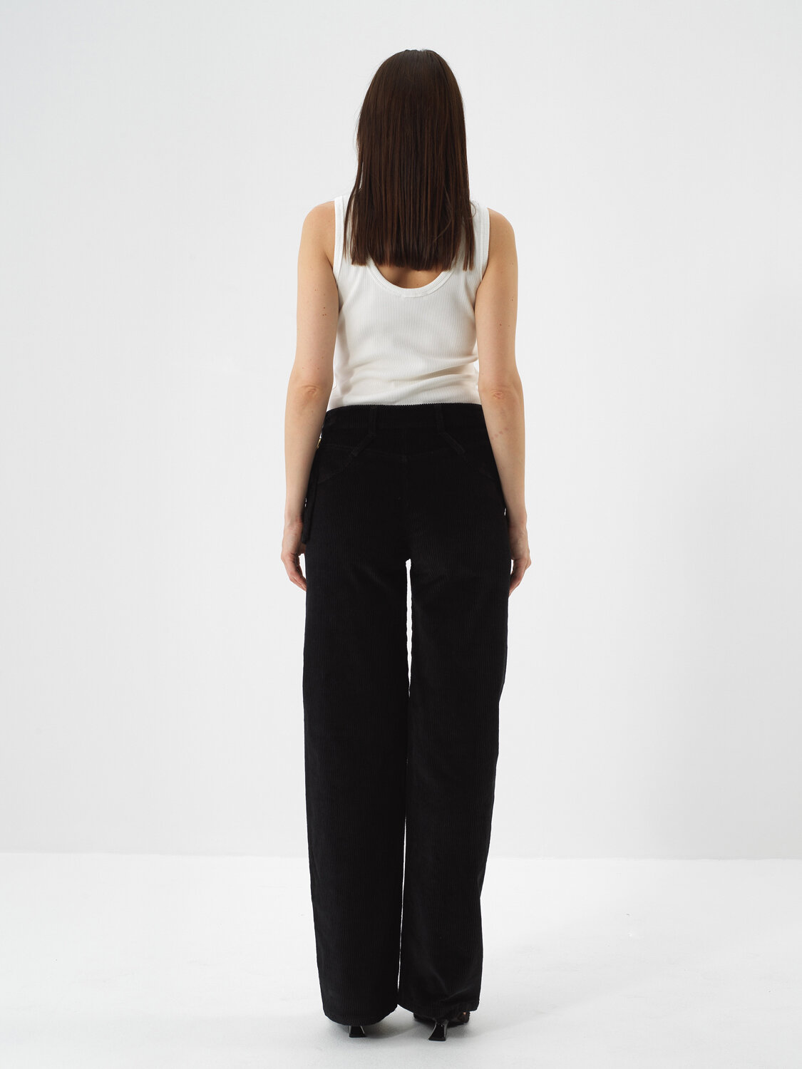 Siyah Lüks Dokulu Soft Kadife Oversize Pantolon - Xint