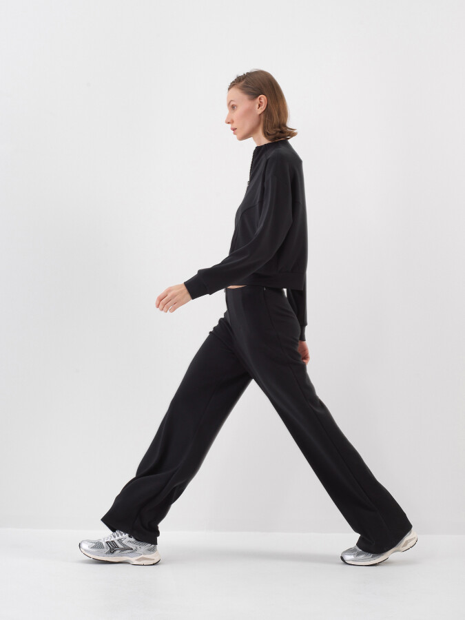 Siyah Oversize Modal Pantolon - Xint