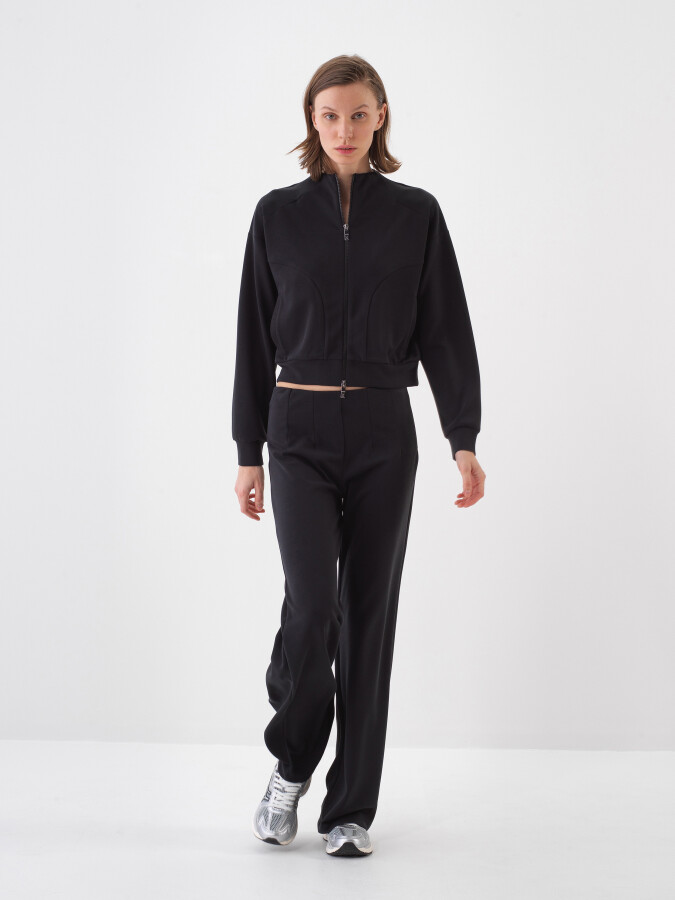 Siyah Oversize Modal Pantolon - Xint