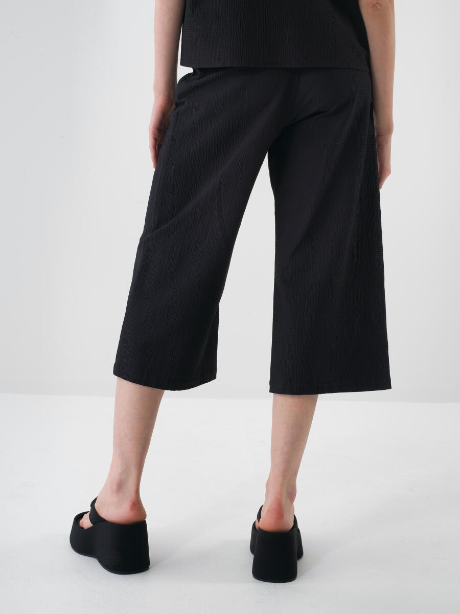 Siyah Oversize Pamuklu Pantolon - 4