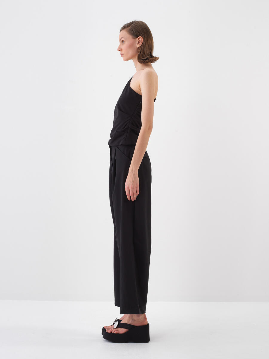 Siyah Oversize Pantolon - 4