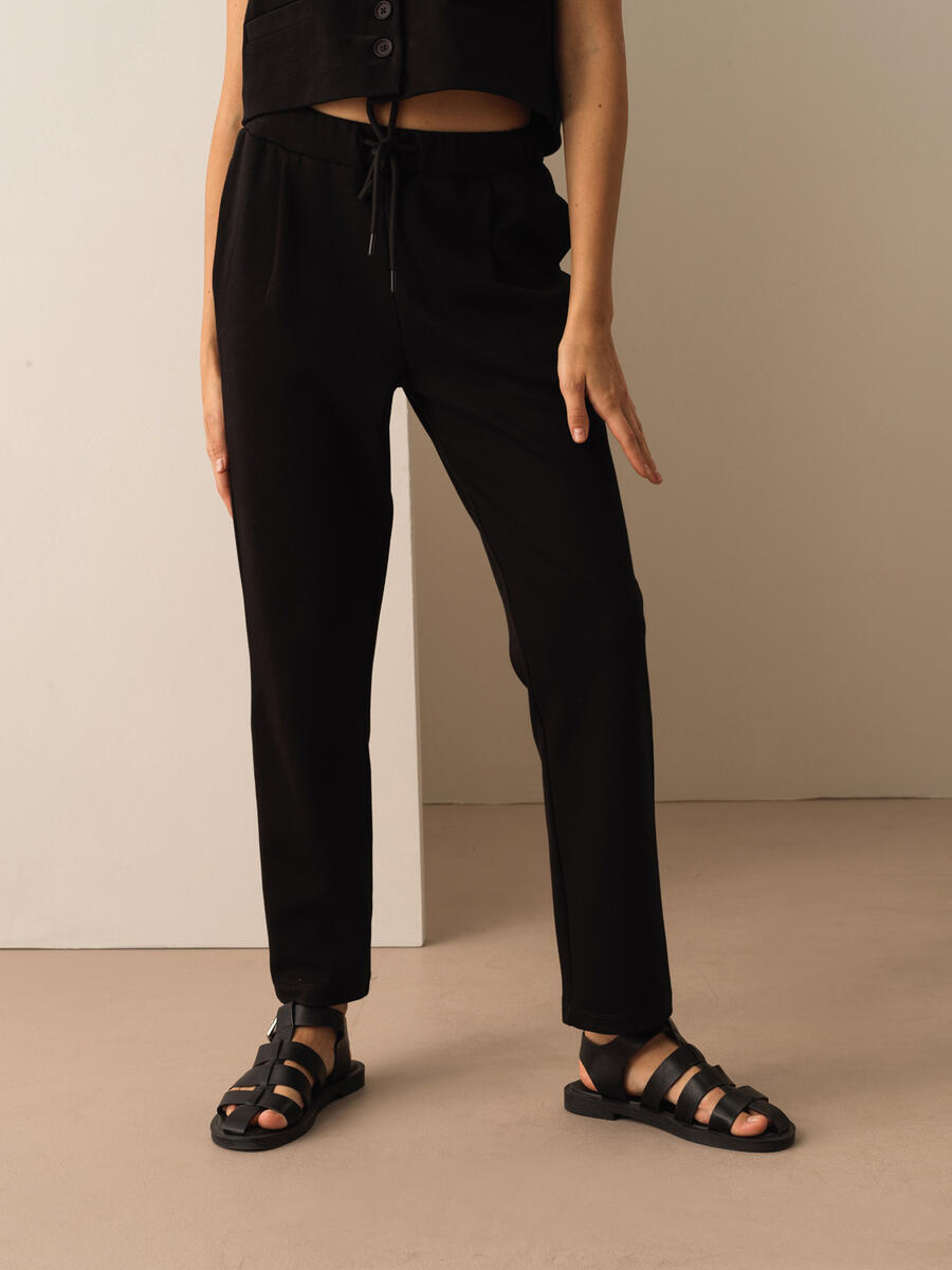 Siyah Regular Fit Pamuklu Pantolon - 3