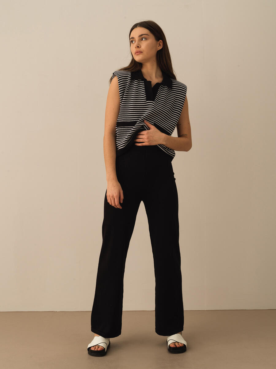 Siyah Regular Fit Pamuklu Pantolon - 2