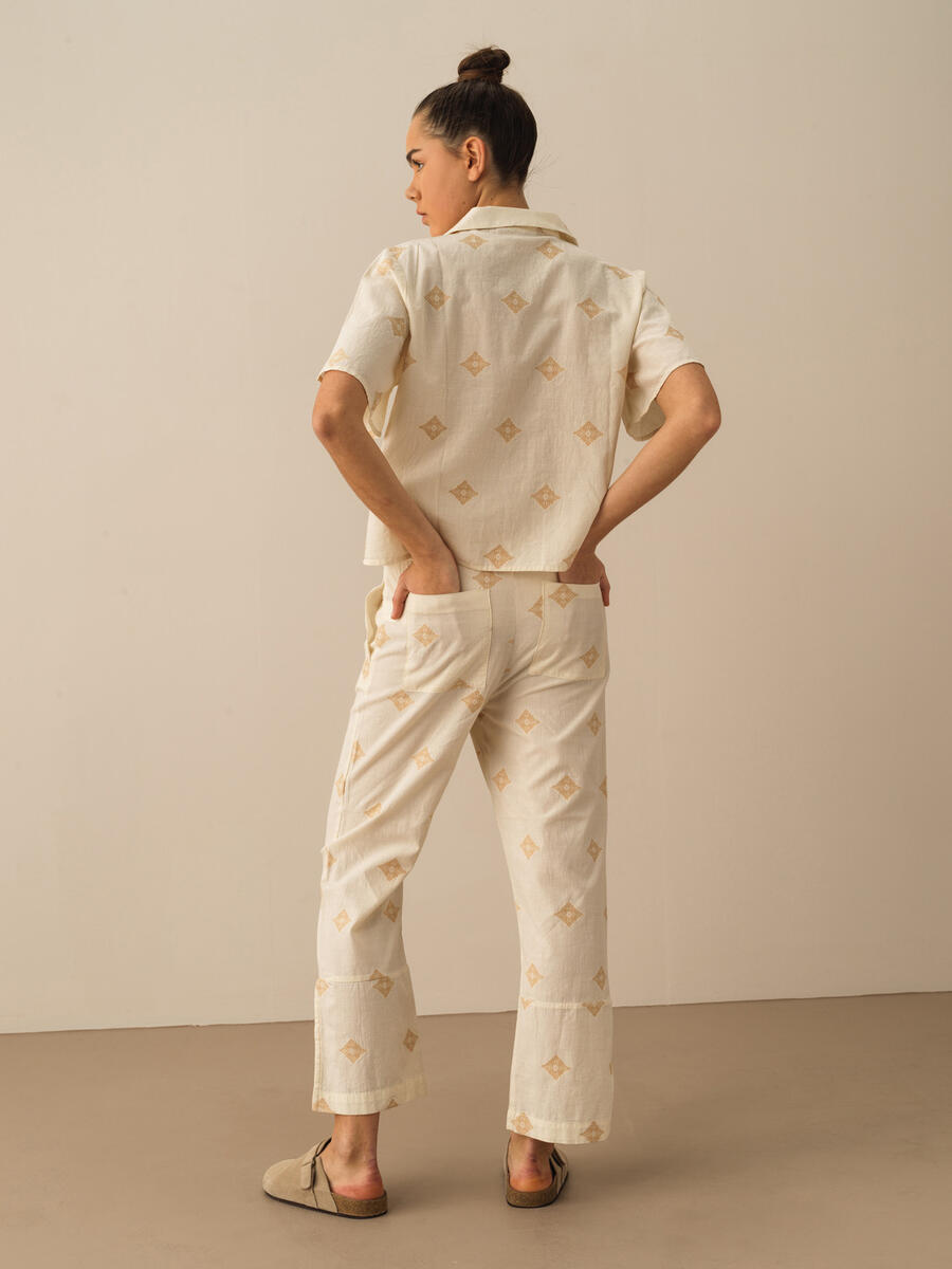 Taş Rengi Regular Fit Pamuklu Pantolon - 4