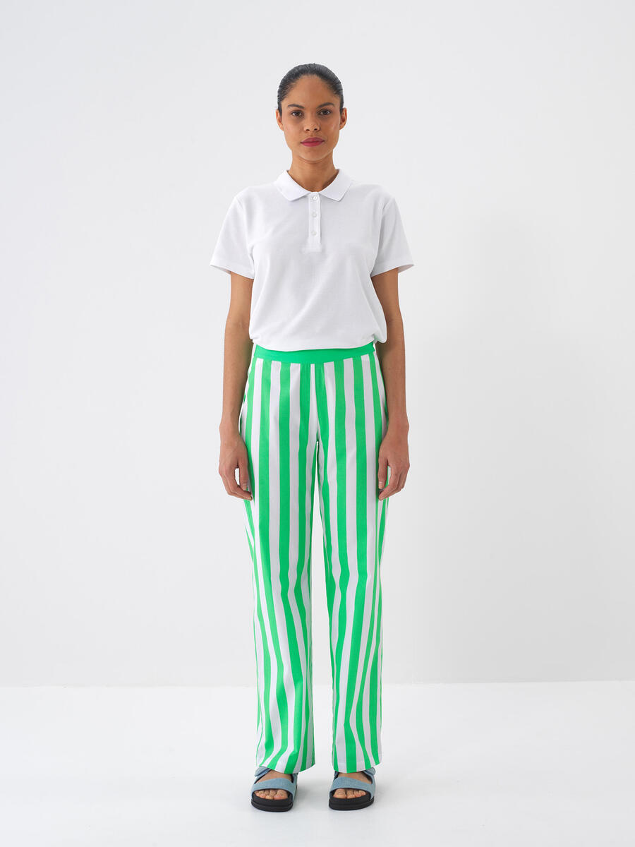 Yeşil Regular Fit Pamuklu Pantolon - 2