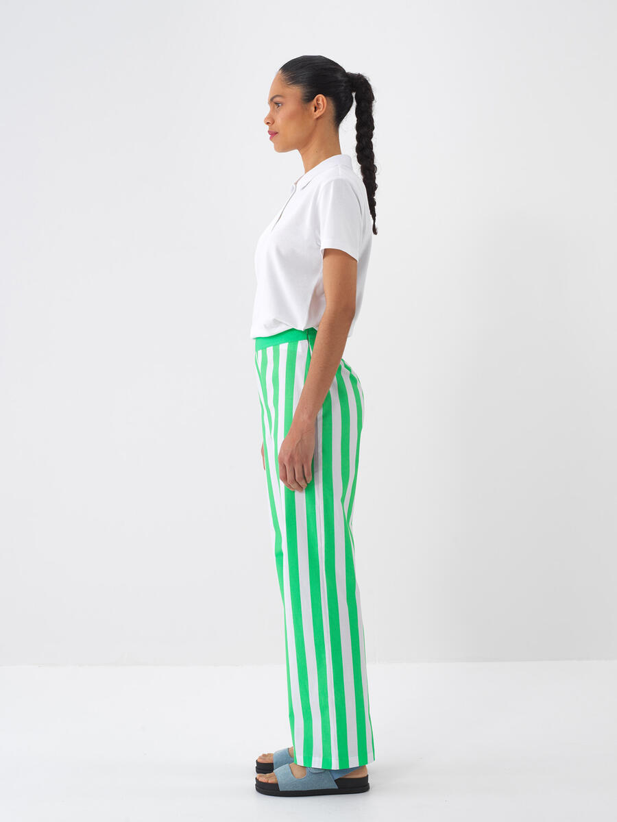 Yeşil Regular Fit Pamuklu Pantolon - 4