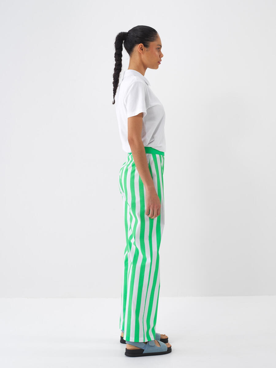 Yeşil Regular Fit Pamuklu Pantolon - 3