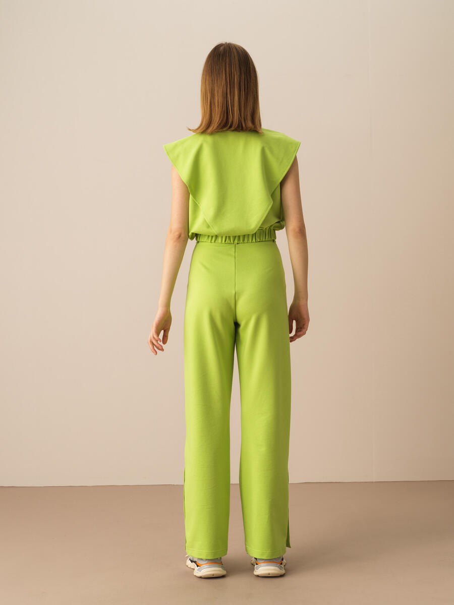 Yeşil Regular Fit Pamuklu Pantolon - 4