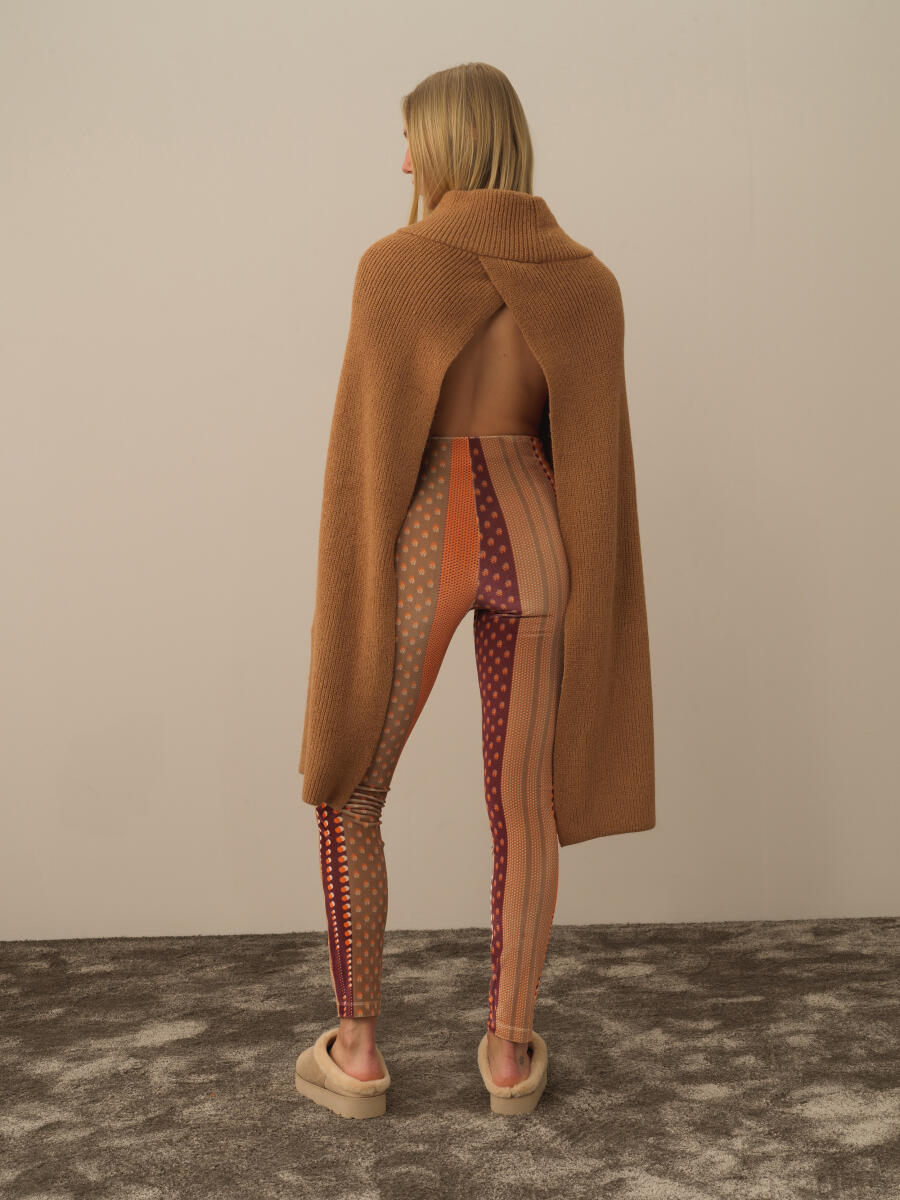 Camel Doğal Yün Dokulu Regular Fit Pelerin - 3