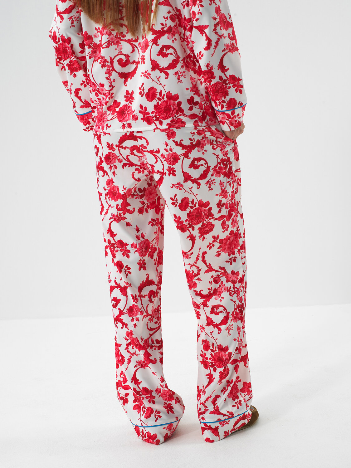 Kırmızı İpeksi Saten Regular Fit Pijama Seti - Xint