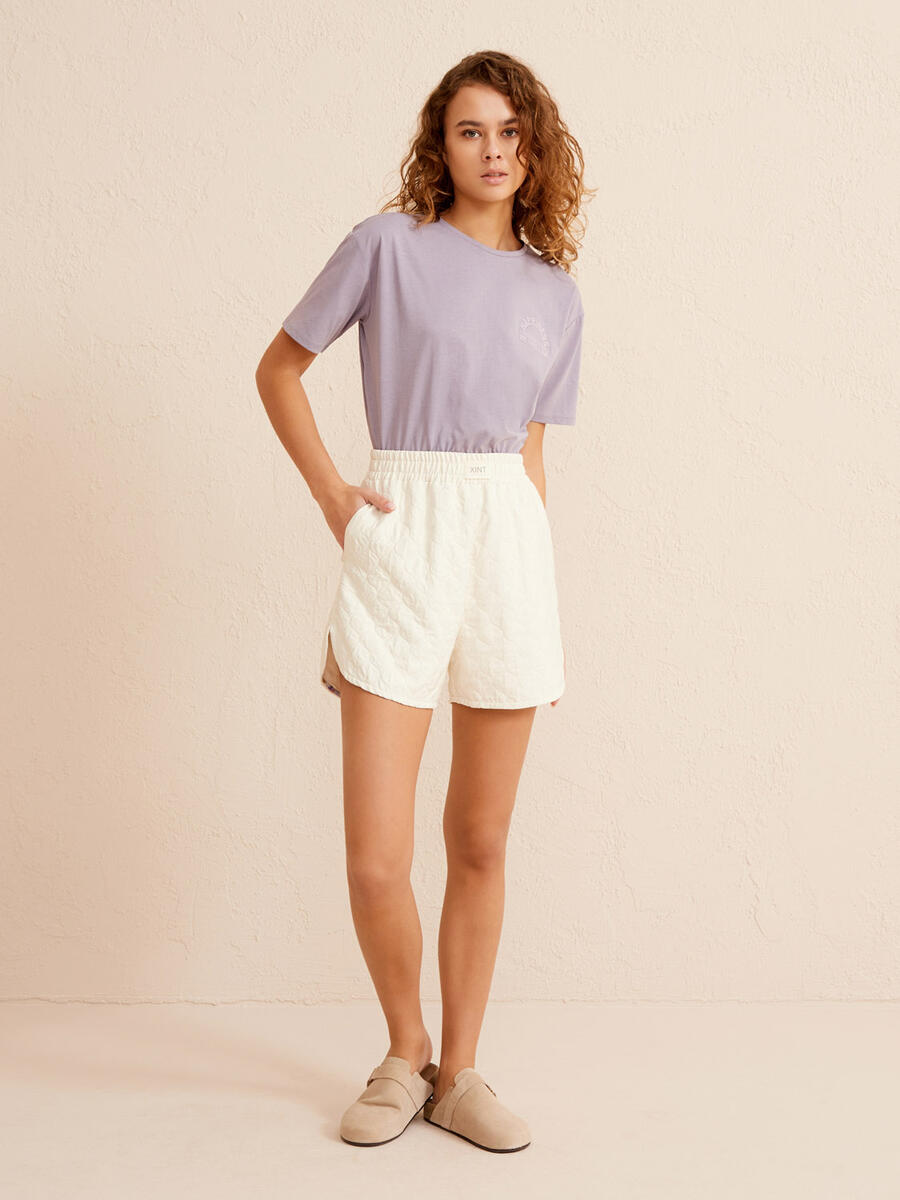 Ekru Regular Fit Pamuklu Şort - 2