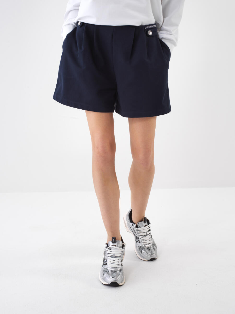 Lacivert Regular Fit Pamuklu Şort